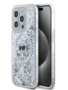 Karl Lagerfeld Karl Lagerfeld Liquid Glitter Karl Head MagSafe Back Cover für iPhone 15 Pro Max Transparent