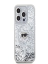 Karl Lagerfeld Karl Lagerfeld Liquid Glitter Karl Head MagSafe Back Cover für iPhone 15 Pro Max Transparent