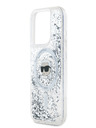 Karl Lagerfeld Karl Lagerfeld Liquid Glitter Karl Head MagSafe Back Cover für iPhone 15 Pro Max Transparent