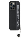 Karl Lagerfeld Karl Lagerfeld PU Saffiano Strass Charm Back Cover für iPhone 14 Pro Schwarz