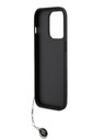 Karl Lagerfeld Karl Lagerfeld PU Saffiano Strass Charm Back Cover für iPhone 14 Pro Schwarz