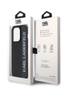 Karl Lagerfeld Karl Lagerfeld PU Saffiano Strass Charm Back Cover für iPhone 14 Pro Schwarz
