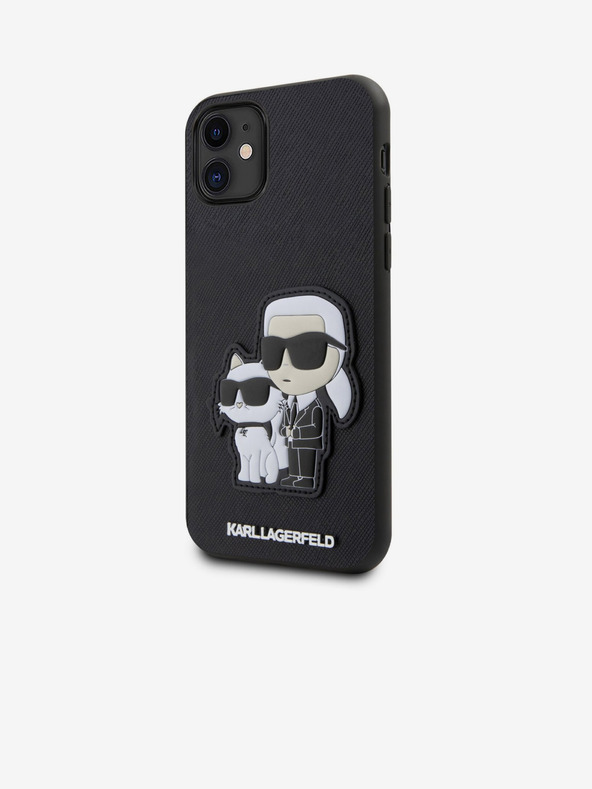Karl Lagerfeld PU Saffiano Karl und Choupette NFT Back Cover für iPhone 11 Schwarz Karl Lagerfeld