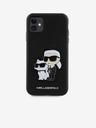 Karl Lagerfeld PU Saffiano Karl und Choupette NFT Back Cover für iPhone 11 Schwarz Karl Lagerfeld