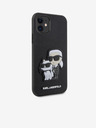 Karl Lagerfeld PU Saffiano Karl und Choupette NFT Back Cover für iPhone 11 Schwarz Karl Lagerfeld