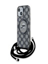 Karl Lagerfeld Karl Lagerfeld IML Monogram Crossbody K&CH Heads MagSafe Back Cover für iPhone 15 Schwarz