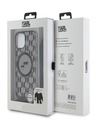 Karl Lagerfeld Karl Lagerfeld IML Monogram Crossbody K&CH Heads MagSafe Back Cover für iPhone 15 Schwarz