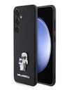 Karl Lagerfeld PU Saffiano Metall Karl und Choupette Schutzhülle für Samsung Galaxy S24 Schwarz Karl Lagerfeld