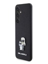 Karl Lagerfeld PU Saffiano Metall Karl und Choupette Schutzhülle für Samsung Galaxy S24 Schwarz Karl Lagerfeld