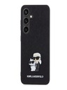 Karl Lagerfeld PU Saffiano Metall Karl und Choupette Schutzhülle für Samsung Galaxy S24 Schwarz Karl Lagerfeld