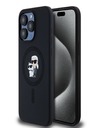 Karl Lagerfeld Flüssigsilikon Karl und Choupette Magsafe Schutzhülle für iPhone 15 Pro Max Schwarz Karl Lagerfeld