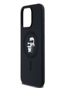 Karl Lagerfeld Flüssigsilikon Karl und Choupette Magsafe Schutzhülle für iPhone 15 Pro Max Schwarz Karl Lagerfeld