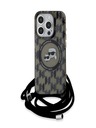 Karl Lagerfeld Karl Lagerfeld IML Monogram Crossbody K&CH Heads MagSafe Back Cover für iPhone 15 Pro Max Schwarz