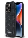 Karl Lagerfeld PU Leder Monogramm Metall Logo Magsafe Back Cover für iPhone 14 Pro Max Schwarz Karl Lagerfeld
