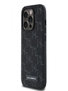Karl Lagerfeld PU Leder Monogramm Metall Logo Magsafe Back Cover für iPhone 14 Pro Max Schwarz Karl Lagerfeld