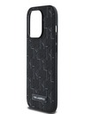 Karl Lagerfeld PU Leder Monogramm Metall Logo Magsafe Back Cover für iPhone 14 Pro Max Schwarz Karl Lagerfeld