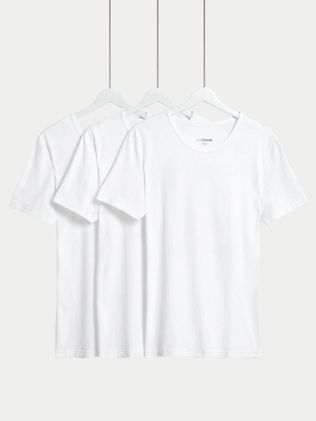 Marks & Spencer Dreier-Set Basic-T-Shirts für Herren in Weiß mit Marks & Spencer Cool & Fresh™ Technologie
