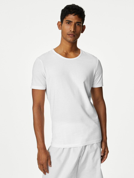 Marks & Spencer Dreier-Set Basic-T-Shirts für Herren in Weiß mit Marks & Spencer Cool & Fresh™ Technologie