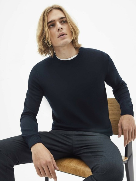 Celio Dunkelblauer Wollpullover Celio Semerirond