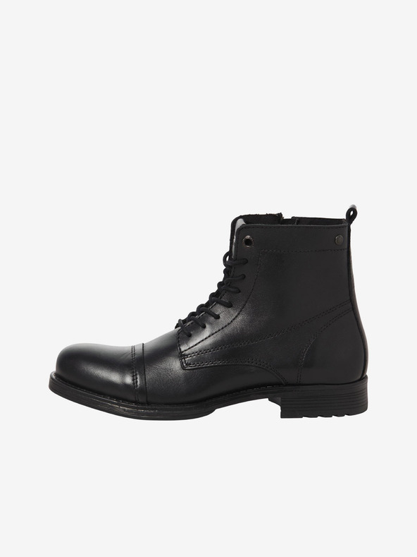 Jack & Jones Schwarze Herren Leder Winterstiefeletten Jack & Jones Shaun
