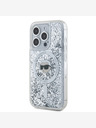 Karl Lagerfeld Karl Lagerfeld Liquid Glitter Karl Head MagSafe Back Cover für iPhone 15 Pro Transparent