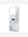Karl Lagerfeld Karl Lagerfeld Liquid Glitter Karl Head MagSafe Back Cover für iPhone 15 Pro Transparent