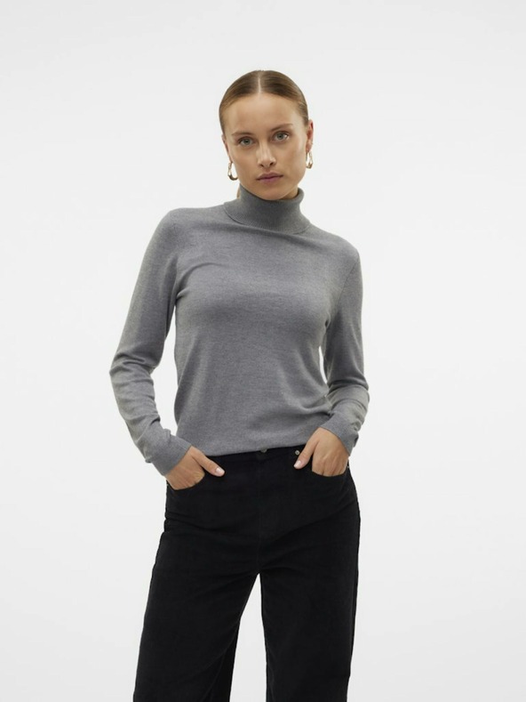 Vero Moda Grauer Damen-Rollkragenpullover Vero Moda Iris