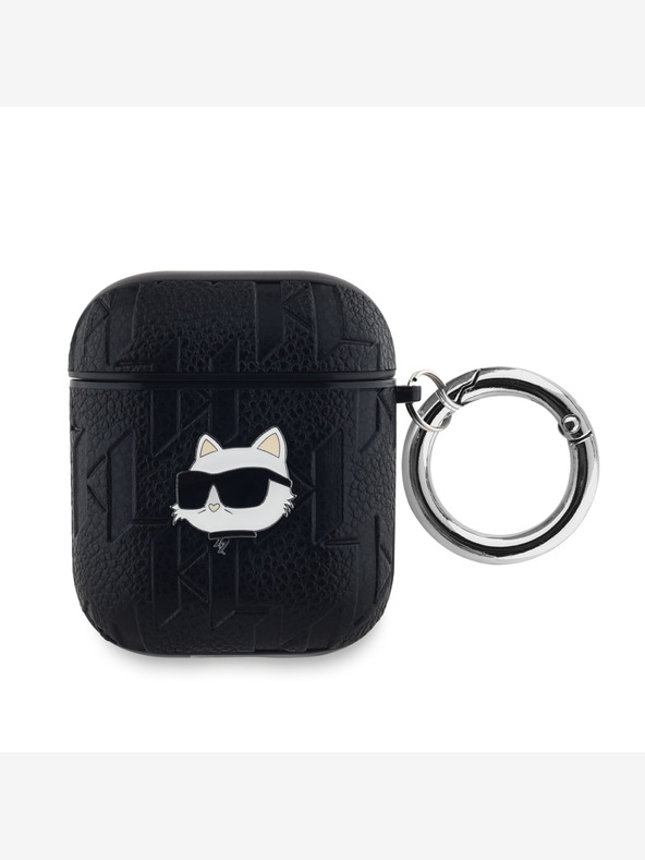 Karl Lagerfeld Karl Lagerfeld PU geprägte Choupette-Köpfe Hülle für AirPods 1/2 Schwarz