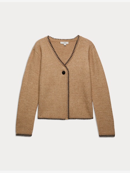 Marks & Spencer Strickjacke aus weichem Garn mit Knöpfen auf der Vorderseite und V-Ausschnitt Marks & Spencer braun
