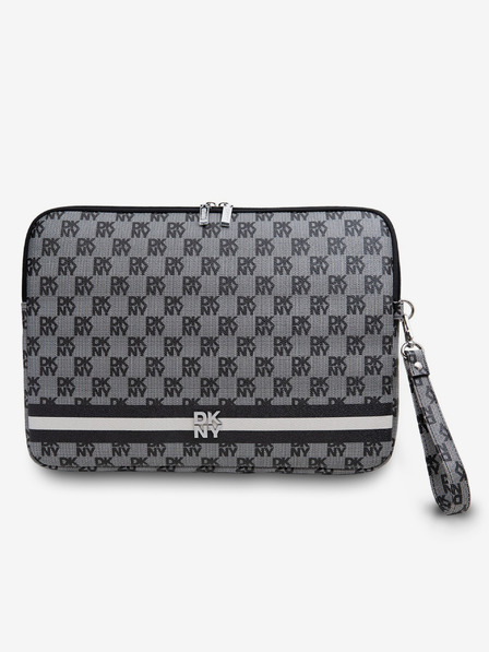 DKNY DKNY PU-Leder mit Karomuster und Streifen Notebook-Hülle 13/14 Schwarz"