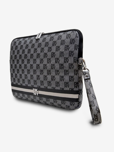 DKNY DKNY PU-Leder mit Karomuster und Streifen Notebook-Hülle 13/14 Schwarz"