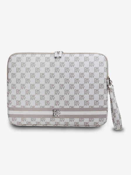 DKNY DKNY PU Leder Karomuster und Streifen Notizbuchhülle 13/14 Beige"