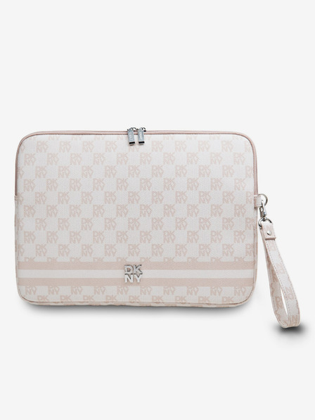 DKNY DKNY PU Leder Karomuster und Streifen Notizbuchhülle 13/14 Pink"