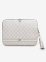 DKNY DKNY PU Leder Karomuster und Streifen Notizbuchhülle 13/14 Pink"