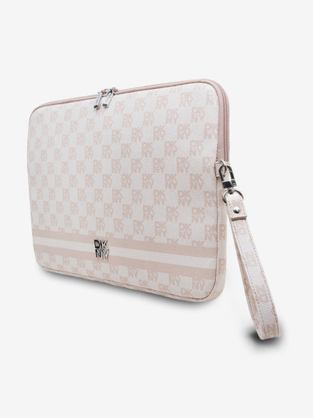 DKNY DKNY PU Leder Karomuster und Streifen Notizbuchhülle 13/14 Pink"