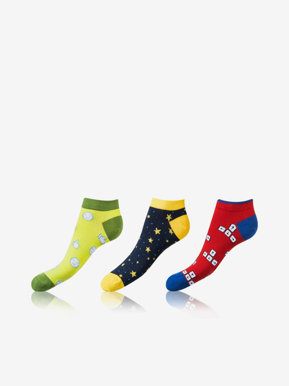 Bellinda Set aus drei Paar bunt gemusterten Unisex-Socken Bellinda CRAZY IN-SHOE SOCKS 3x