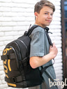 BAAGL  Schwarzes Schulset - Rucksack, Mäppchen und Tasche Baagl Skate Gold