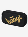 BAAGL  Schwarzes Schulset - Rucksack, Mäppchen und Tasche Baagl Skate Gold