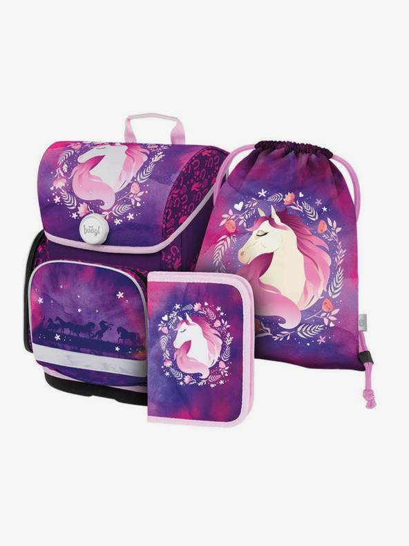 BAAGL  Lila Schulset Ergo - Aktentasche, Federmäppchen, Tasche Baagl Horse