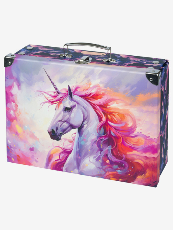 BAAGL  Lila Schulmappe mit Beschlägen Baagl Unicorn Kingdom