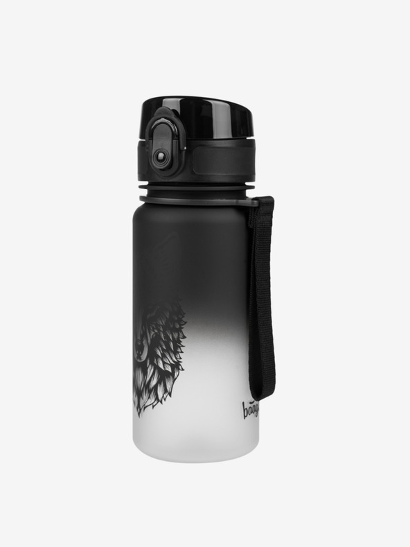 BAAGL  Schwarze tritan Trinkflasche Farbverlauf Wolf, 350 ml Baagl