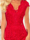 numoco Spitzenkleid mit Ausschnitt - Rot Numoco
