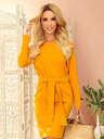 numoco Kleid mit breitem Gürtel - Senf Numoco