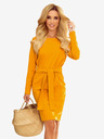numoco Kleid mit breitem Gürtel - Senf Numoco