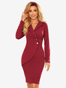 numoco Prädikatisiertes Kleid mit Knöpfen und Kragen - Burgund Numoco
