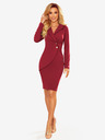numoco Prädikatisiertes Kleid mit Knöpfen und Kragen - Burgund Numoco