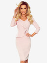 numoco Elegantes Kleid mit Rüschenausschnitt - Pastellrosa Numoco