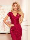 numoco Spitzenkleid mit Ausschnitt - Burgund Numoco