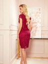 numoco Spitzenkleid mit Ausschnitt - Burgund Numoco