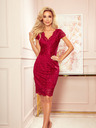 numoco Spitzenkleid mit Ausschnitt - Burgund Numoco